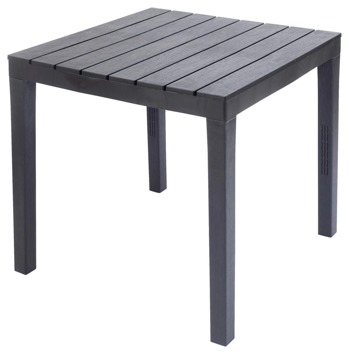 Gartentisch Bali Kunststoff L 78 Cm - Anthrazit, Basics, Kunststoff (78/78/72cm)