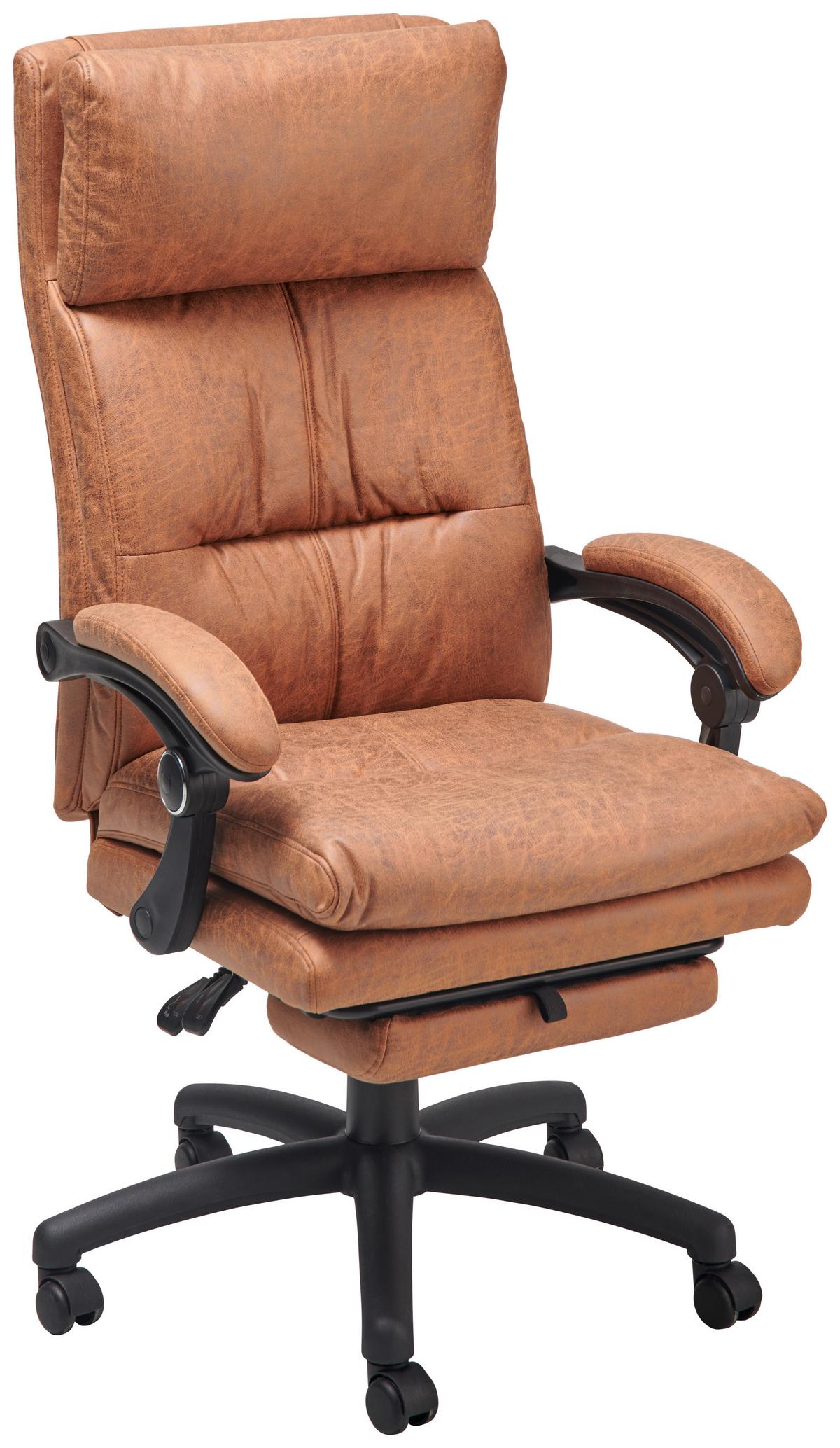 Chefsessel Bernie - Schwarz/Braun, LIFESTYLE, Holz/Kunststoff (66/114 - 122/71,5cm) - MID.YOU