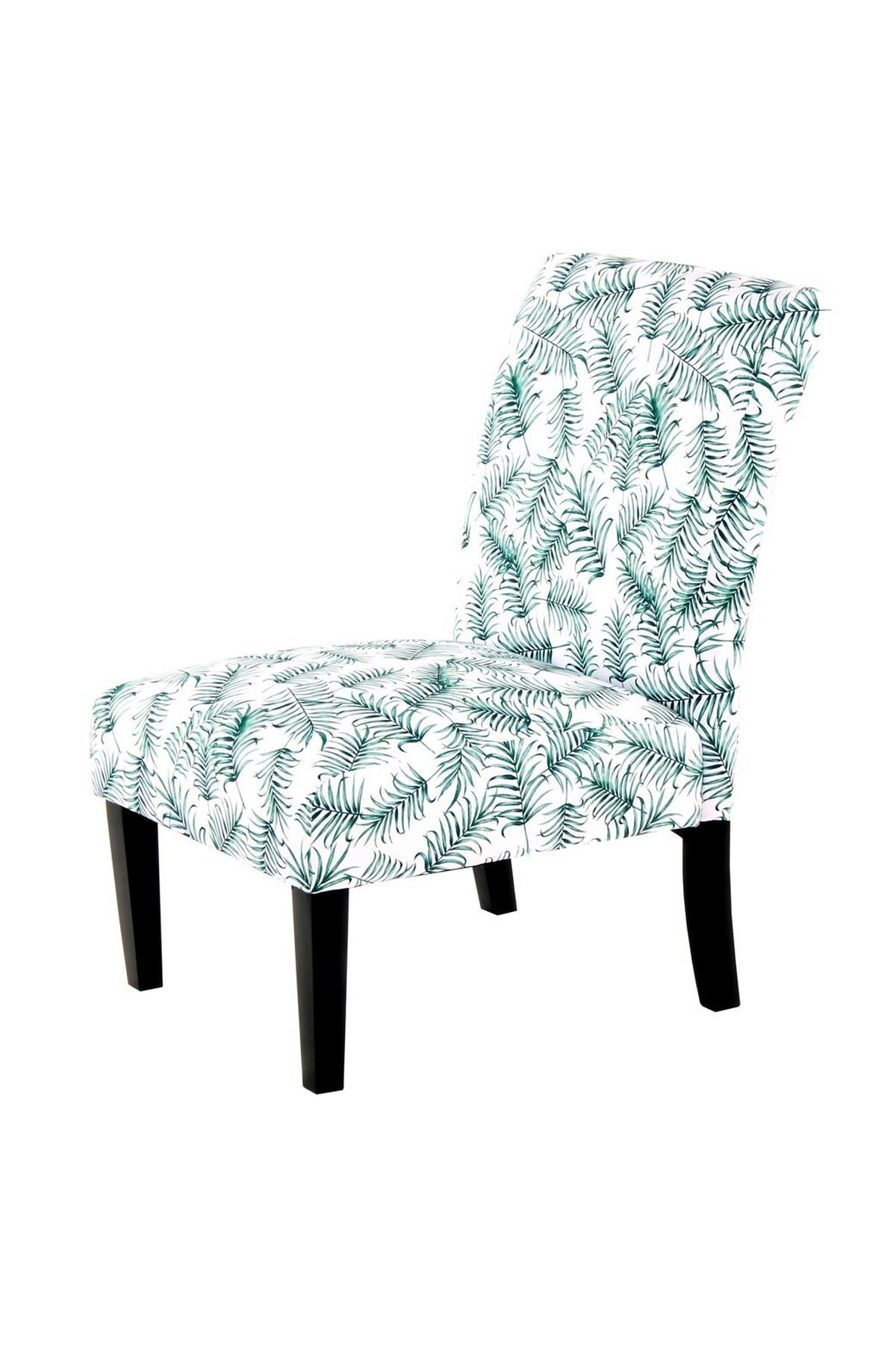 Stuhl Indira 100 Grün/Weiß - Schwarz/Weiß, Design, Holz/Textil (55/92/77cm) - Kayoom