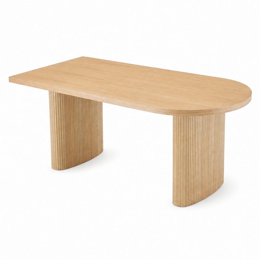 JÍDELNÍ STŮL LIAN - barvy jasanu, Moderní, dřevo/kompozitní dřevo (90/76/180cm) - Bessagi Home