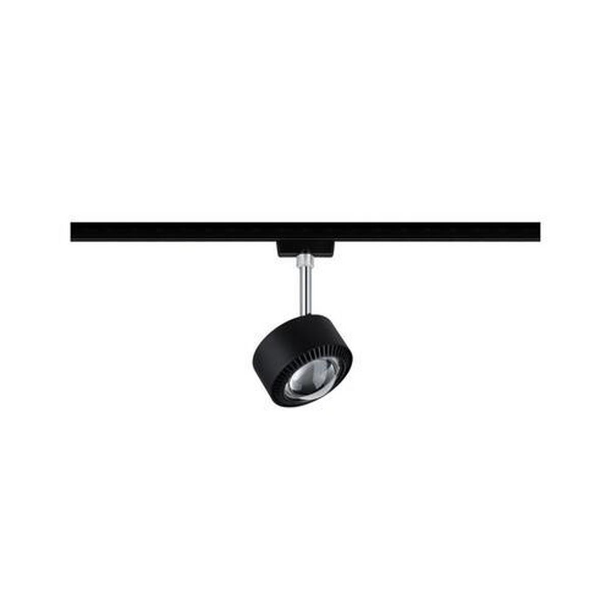 Schienensystem Urail Strahler 96927 Schwarz Matt, Warmweiß - Chromfarben/Schwarz, Design, Kunststoff/Metall (17cm) - Paulmann