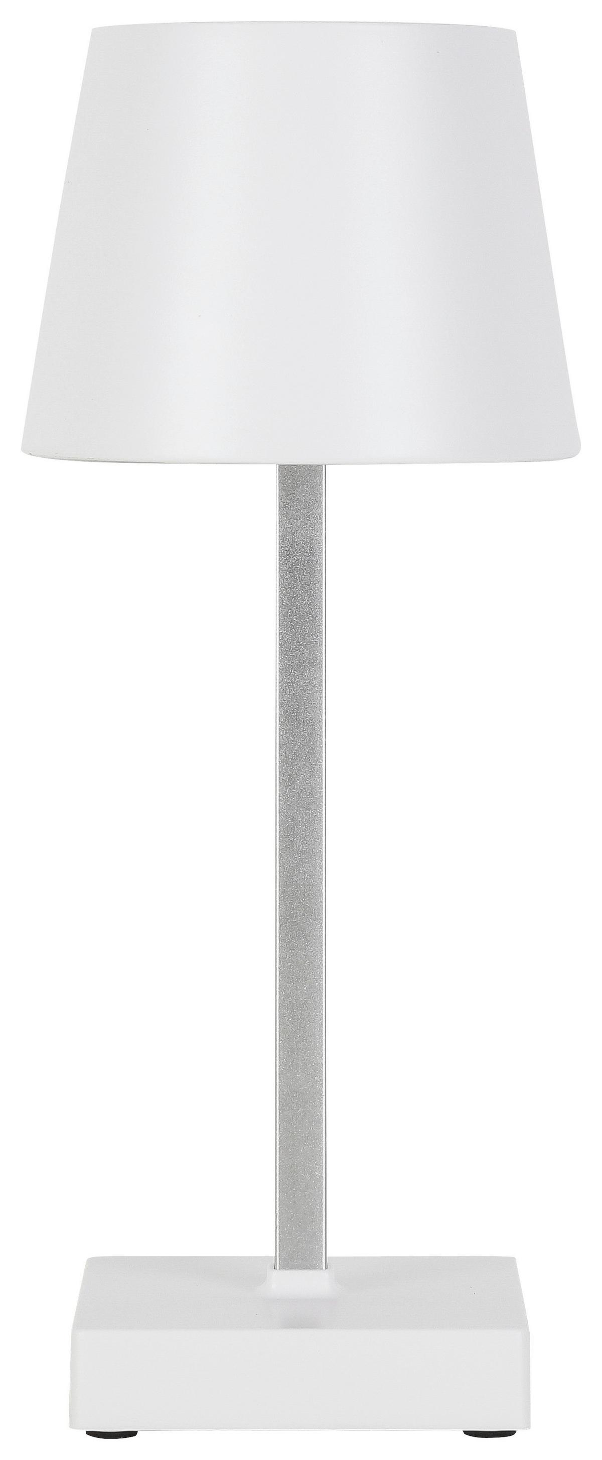 STOLNÍ LAMPA NA BATERIE GOPI - bílá/barvy stříbra, Romantický / Rustikální, kov/plast (10,5/26cm) - Modern Living