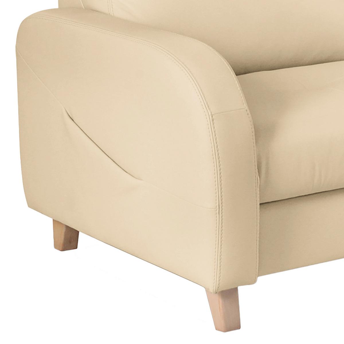 Ecksofa Compact Beige B: 227x168 Cm - Beige/Buchefarben, Design, Leder/Textil (227/168cm) - Livetastic