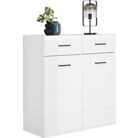 Schuhschrank Avanti Anthrazit/Weiß B: 100cm - Weiß Hochglanz/Anthrazit, Basics, Holzwerkstoff (100/104/42cm) - Hom`in