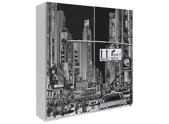 Skříň S Posuvnými Dveřmi Plakato New York - bílá/černá, Moderní, kov/kompozitní dřevo (170,3/190,5/61,2cm) Skříň S Posuvnými Dveřmi Plakato New York - bílá/černá, Moderní, kov/kompozitní dřevo (170,3/190,5/61,2cm)