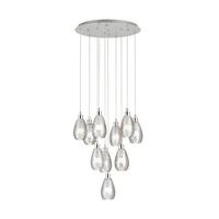 Hängeleuchte Siracusa Weiß Chromfarben D: 61,5 cm - Chromfarben/Weiß, Design, Glas/Metall (61,5/150cm) - Eglo