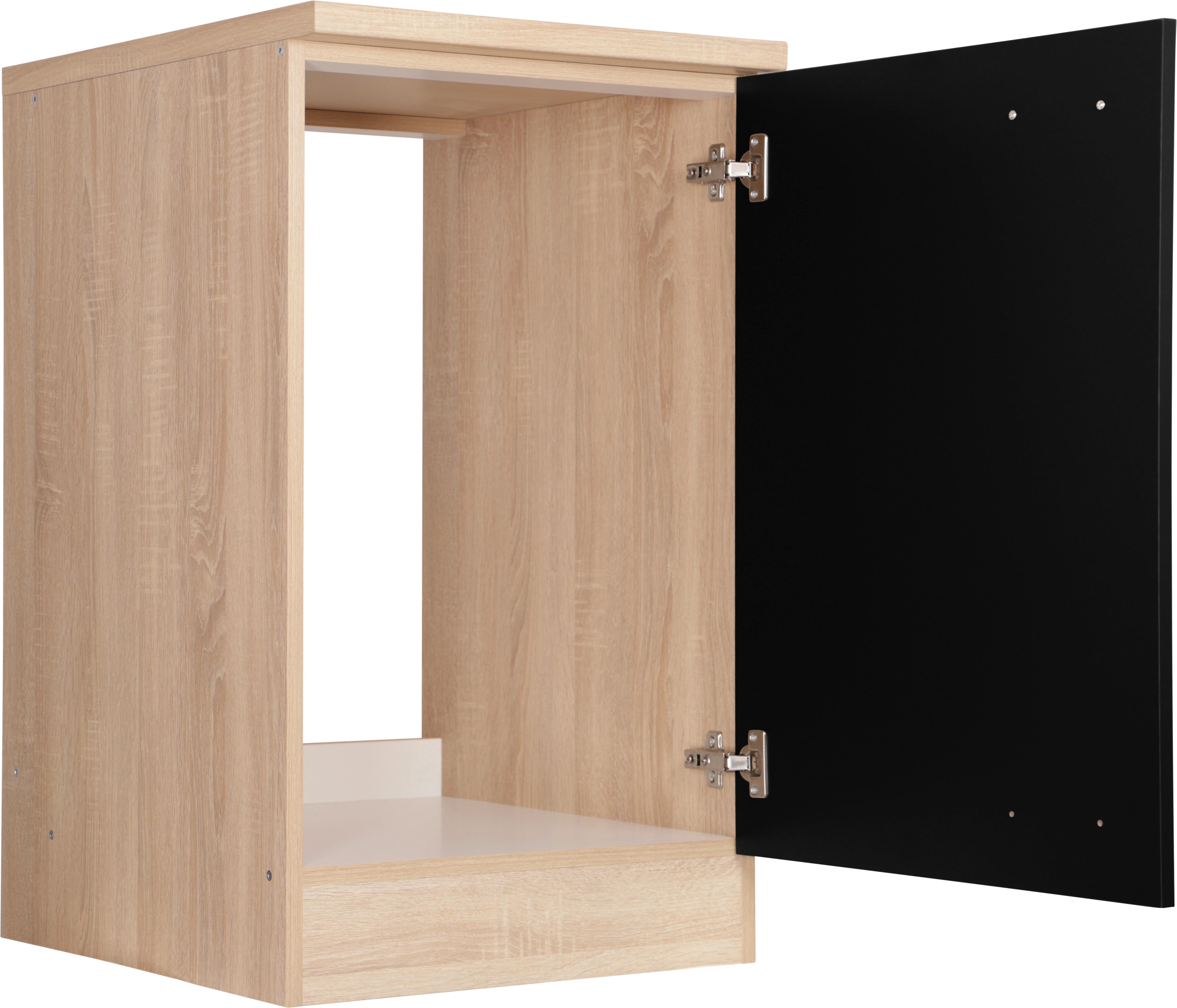 Spülenunterschrank Merle Schwarz, Eiche Dekor B: 50 cm - Eichefarben/Schwarz, Basics, Holzwerkstoff (50/84,8/60cm) - Respekta