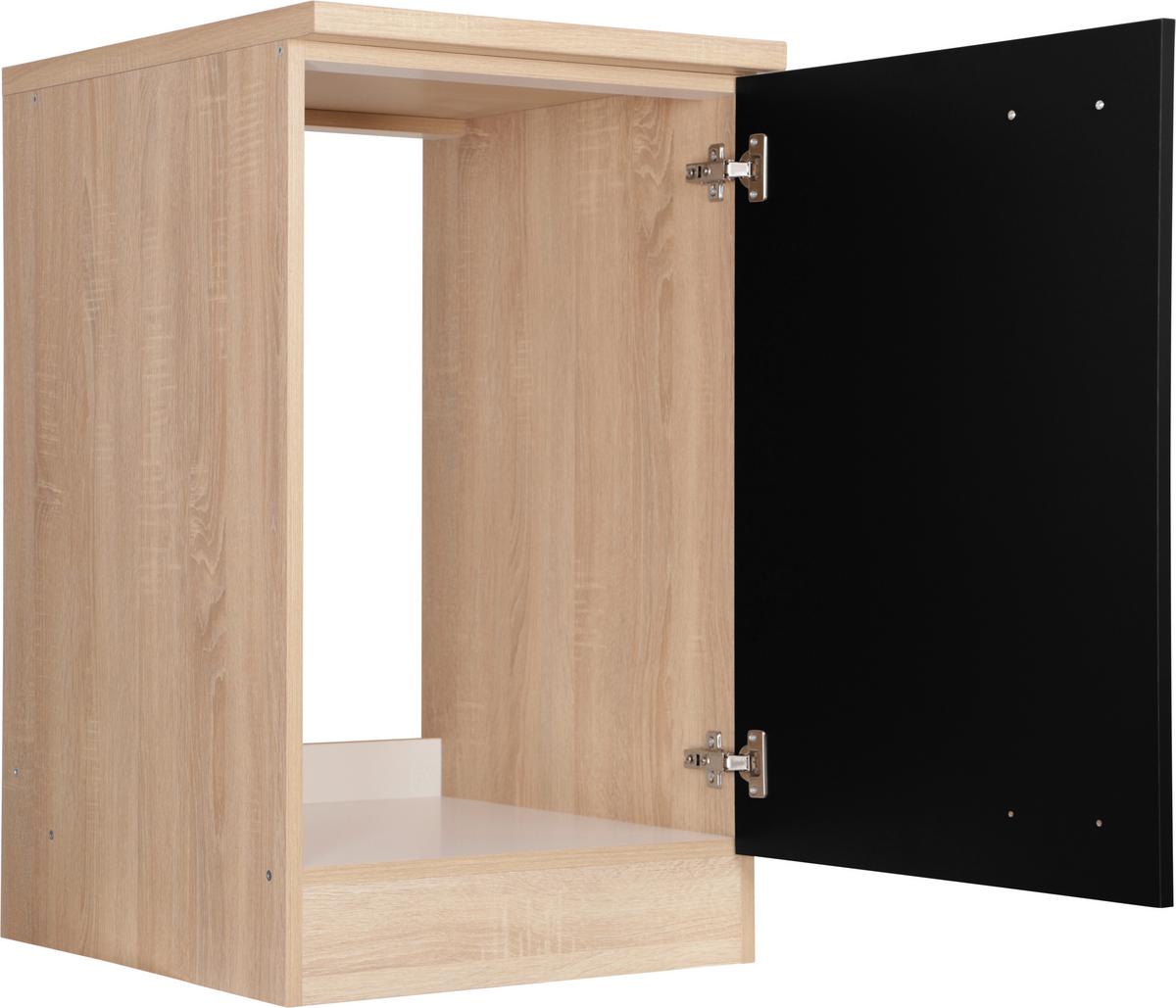 Spülenunterschrank Merle Schwarz, Eiche Dekor B: 50 cm - Eichefarben/Schwarz, Basics, Holzwerkstoff (50/84,8/60cm) - Respekta