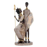 Skulptur Tribal Masai Family Multicolor B: 16,5 cm - Multicolor, Basics, Kunststoff (16.5/38/11.5cm)