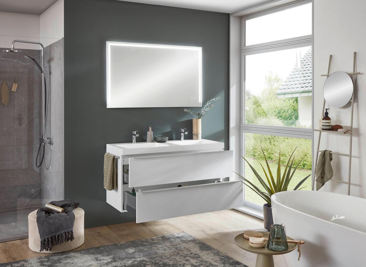 TV-Element Las Vegas Weiß B: 160 cm - Sandfarben/Weiß, MODERN, Holzwerkstoff (160/36/37cm) - Vertico
