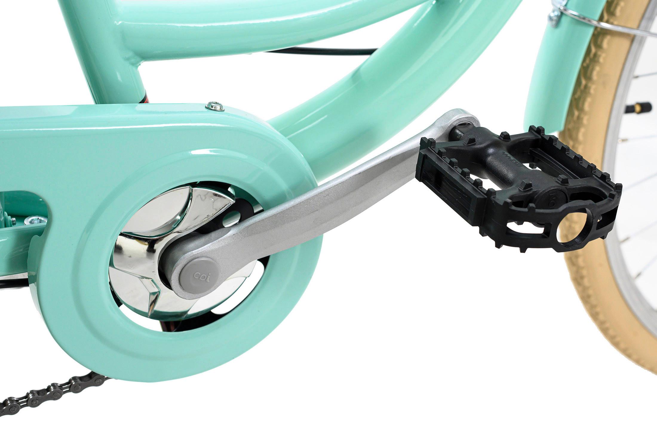 türkises Damen-Citybike Gepäckträger