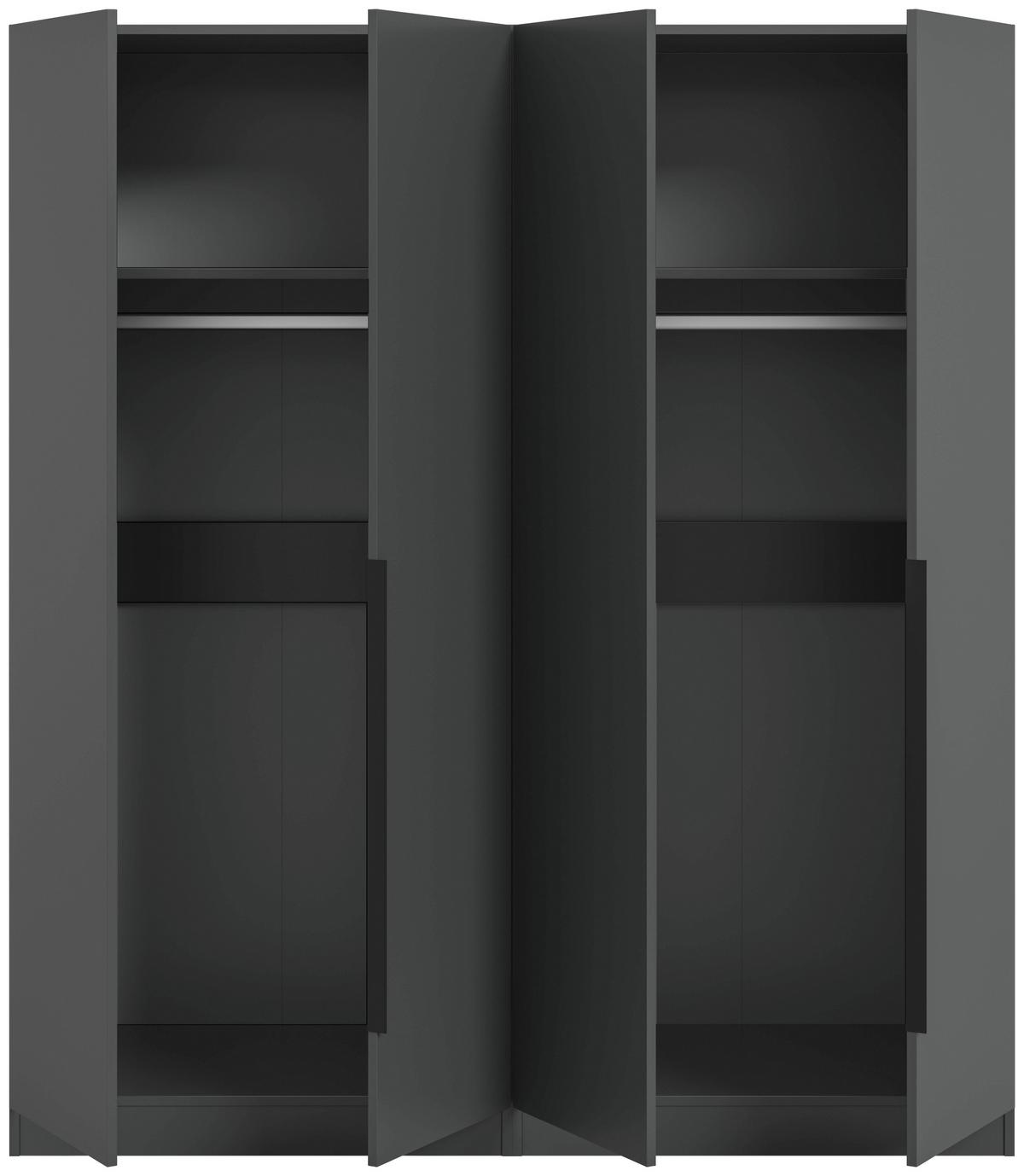 Drehtürenschrank Kopenhagen Anthrazit B: 160 Cm - Anthrazit, MODERN, Holzwerkstoff (160/181cm) - MID.YOU