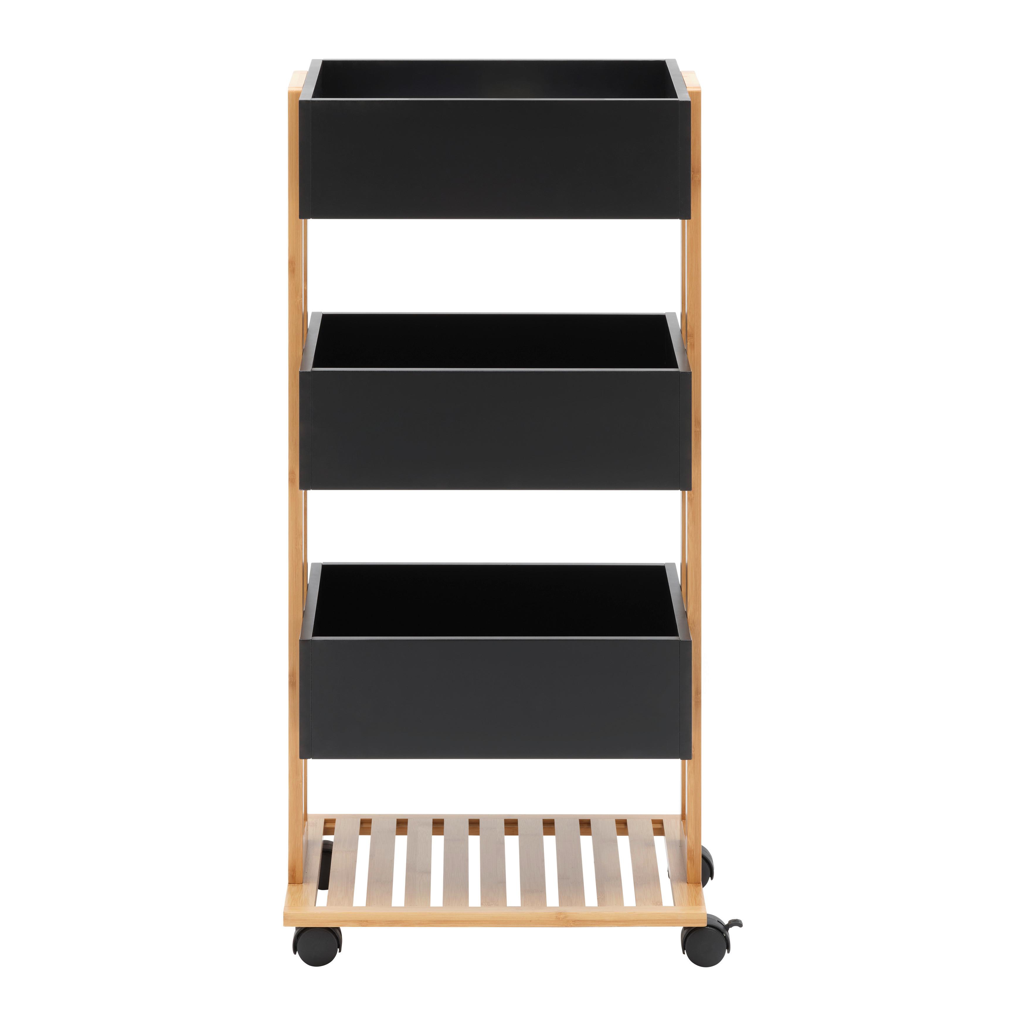 Univerzálny vozík ANNI -EXKLUSIV- - čierna/prírodná farba, Modern, kompozitné drevo/plast (41,5/88/31,5cm) - Mömax