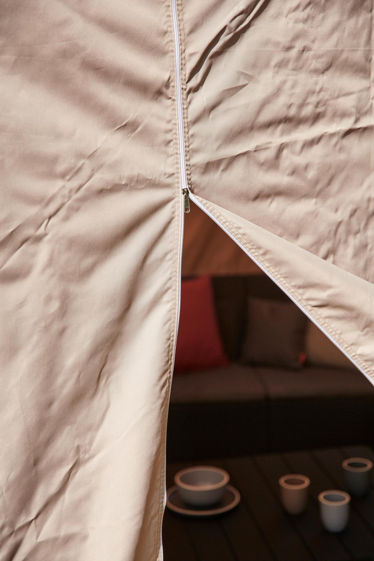 Pavillon L30551 450x300 cm Seitenteilen + Uv-Beständig - Taupe, KONVENTIONELL, Textil/Metall (450/330/300cm) - Siena Garden