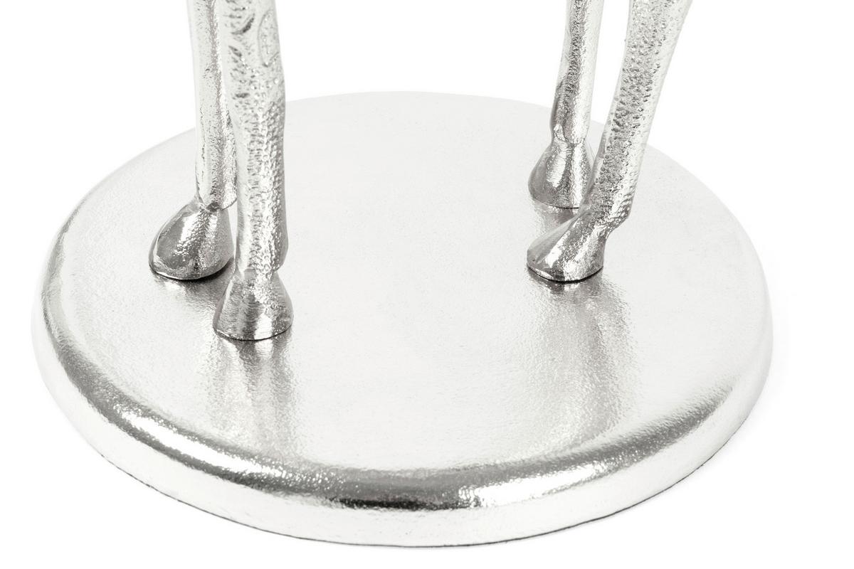 Beistelltisch Animalty 225 Silberfarben B: 58 Cm - Silberfarben, Design, Glas/Metall (40/40/58cm) - Kayoom