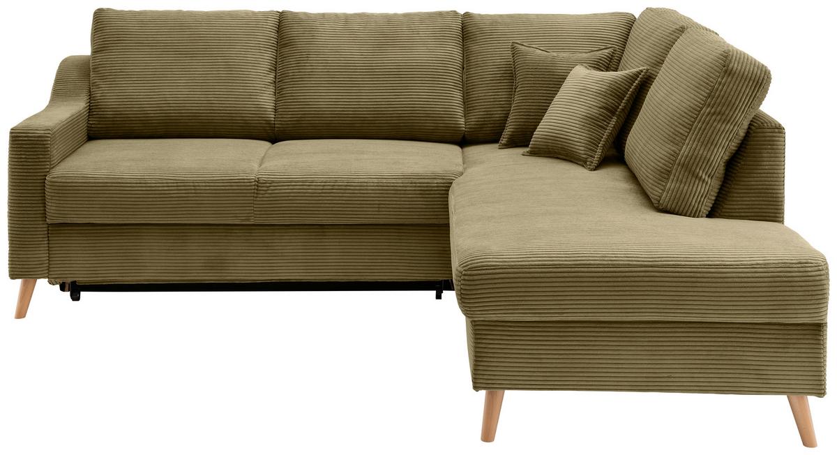 Ecksofa Valentina Olivgrün S: 230x200 Cm - Naturfarben/Olivgrün, MODERN, Textil (230/200cm) - Livetastic