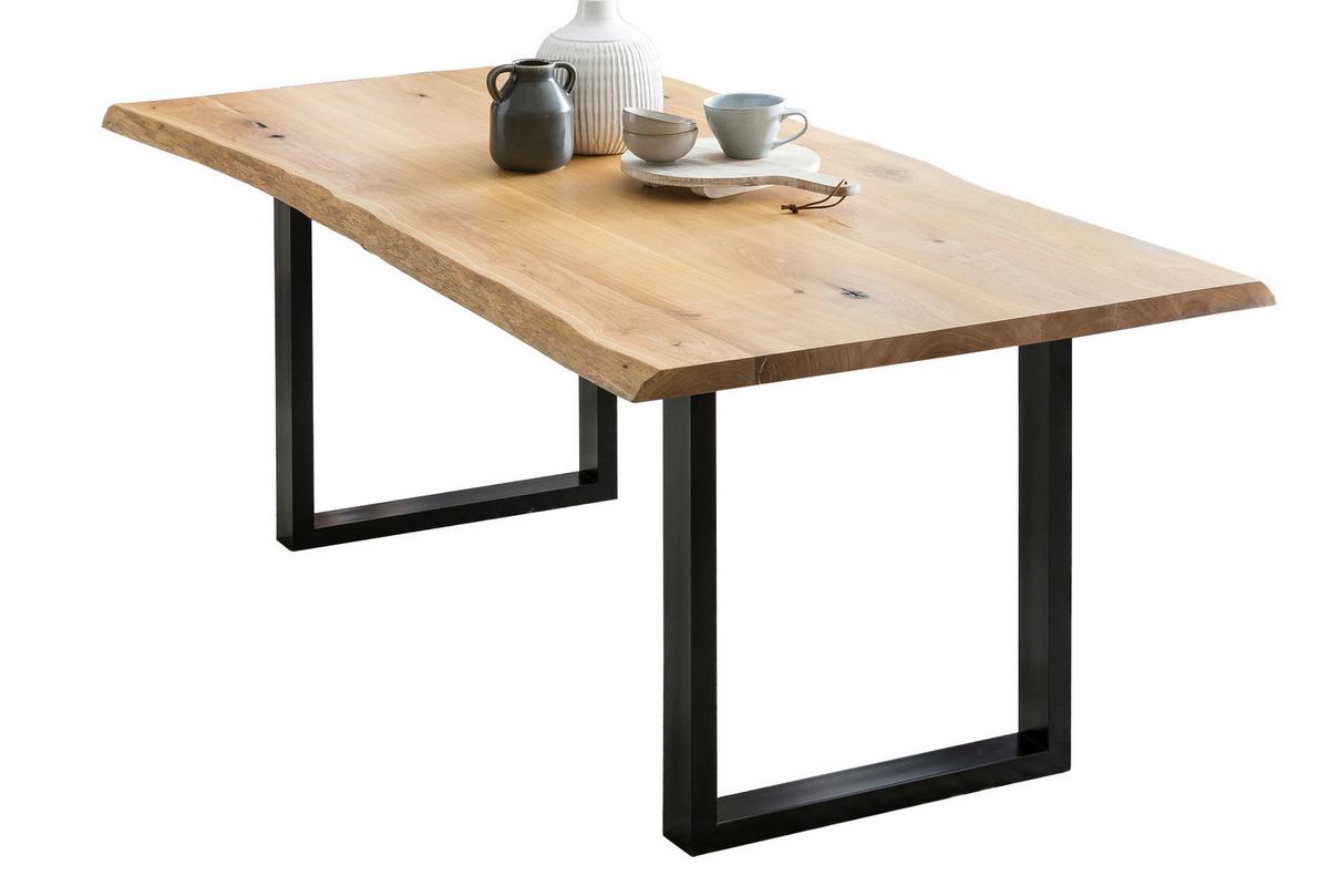 Esstisch Naturfarben/schwarz B: 120 Cm - Schwarz/Naturfarben, MODERN, Holz/Metall (120/80/75cm) - Livetastic