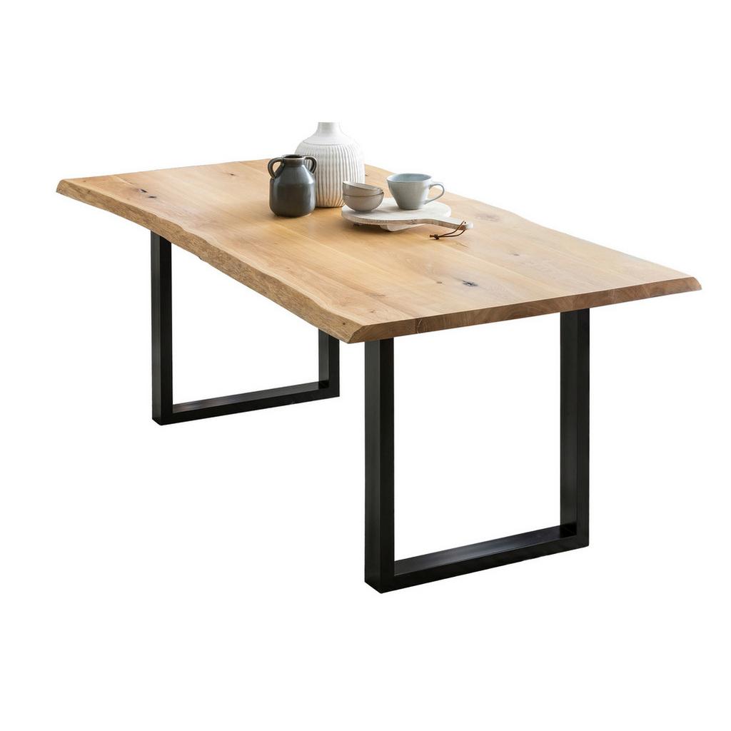ESSTISCH Naturfarben/Schwarz B: 160 cm