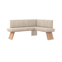 Eckbank Emma Ii Webstoff Beige, B: 185 Cm - Eichefarben/Beige, KONVENTIONELL, Holzwerkstoff/Textil (185/150cm)