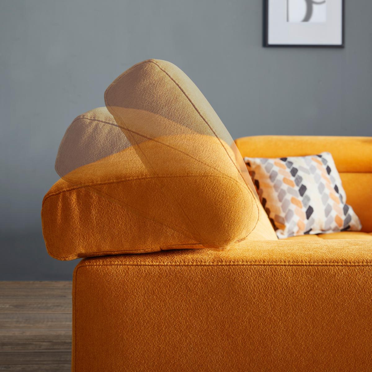 Rohová sedačka TARRAGONA, pravá, žlutá, bez výsuvu - černá/žlutá, Moderní, textil (295/201cm) - Premium Living