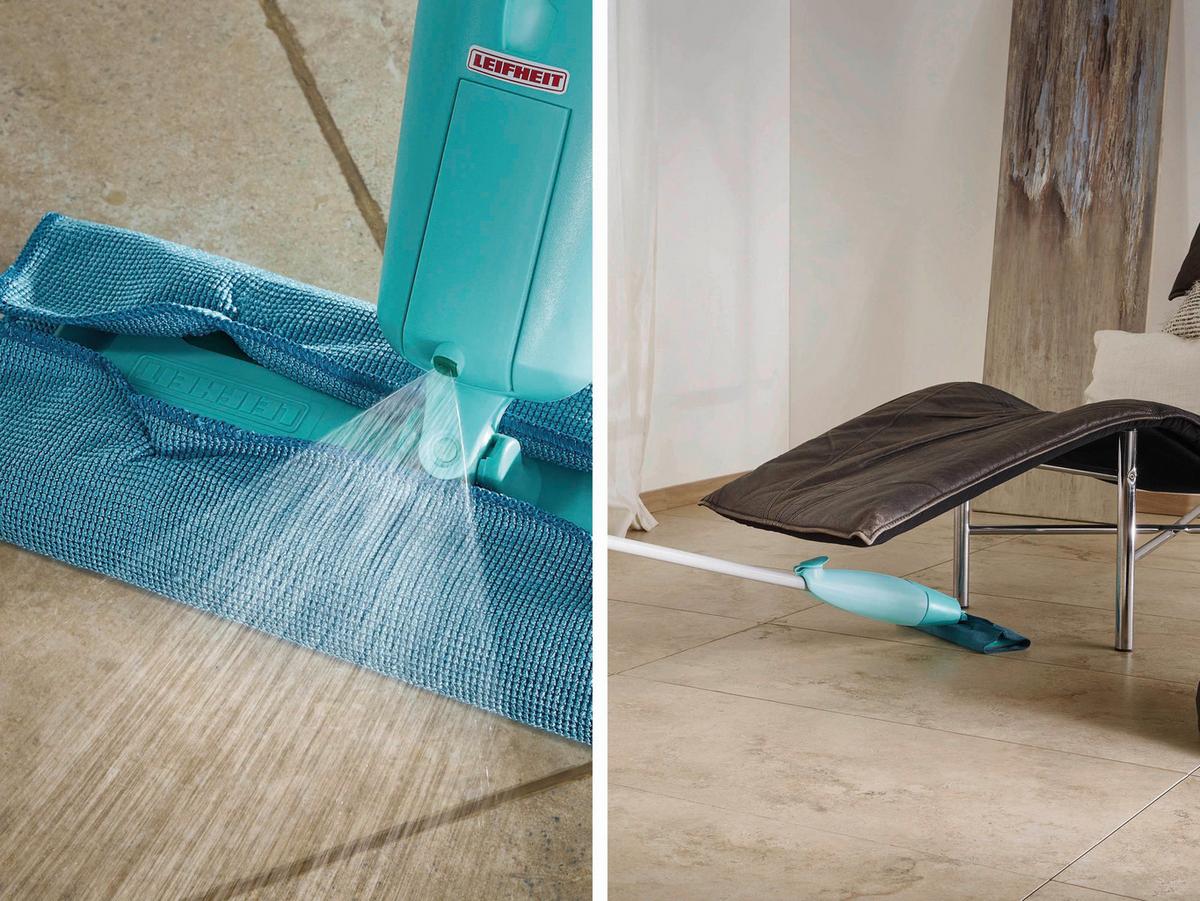 Bodenwischer Pico Spray s mit Sprühfunktion und Schwenkhals - Türkis/Weiß, Basics, Kunststoff/Textil (27/10,5/120cm) - Leifheit