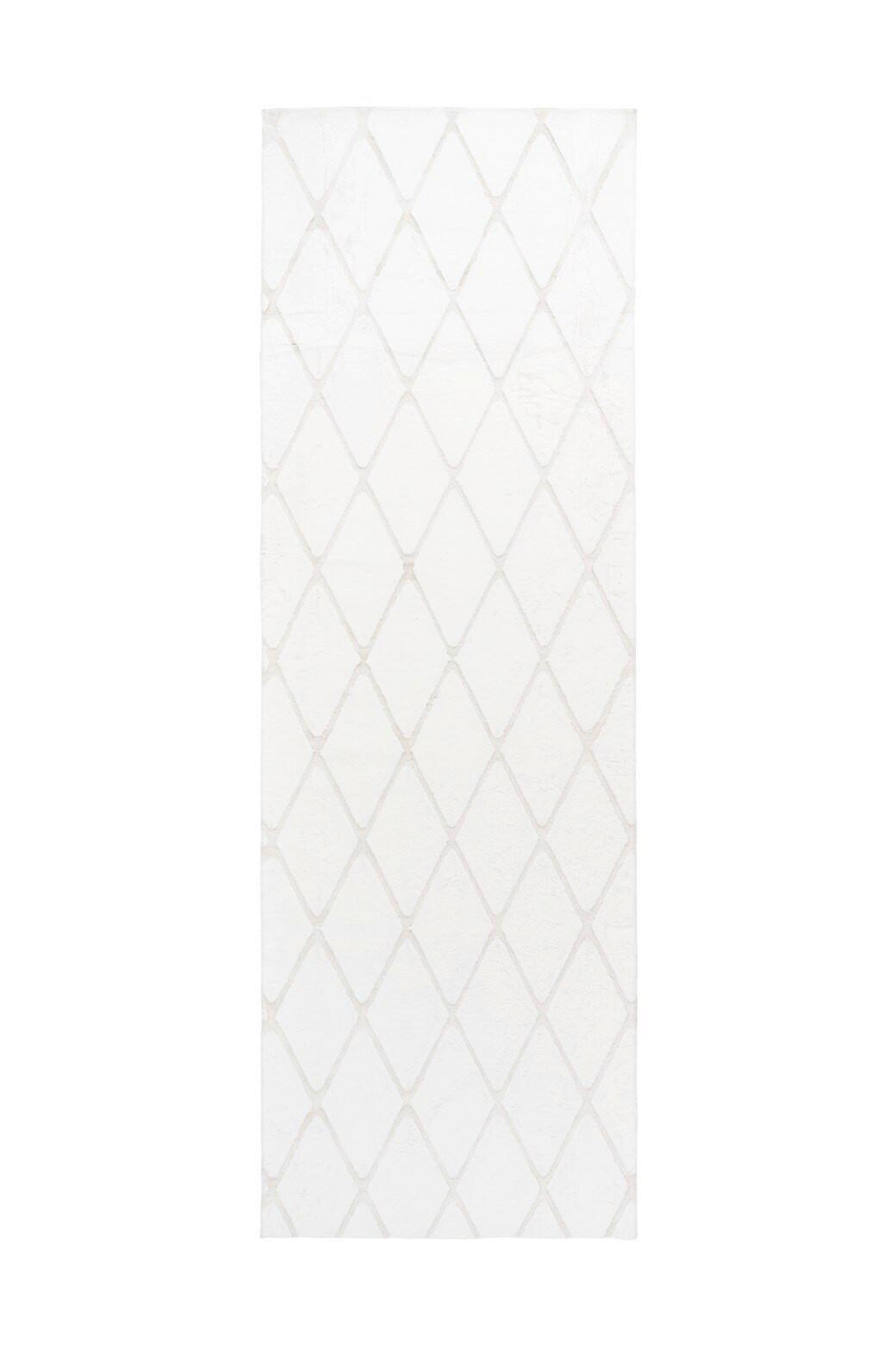 Teppich Creme, Weiß Vivica 225, BxL: 80x250 cm - Creme/Weiß, KONVENTIONELL, Textil (80/250cm)