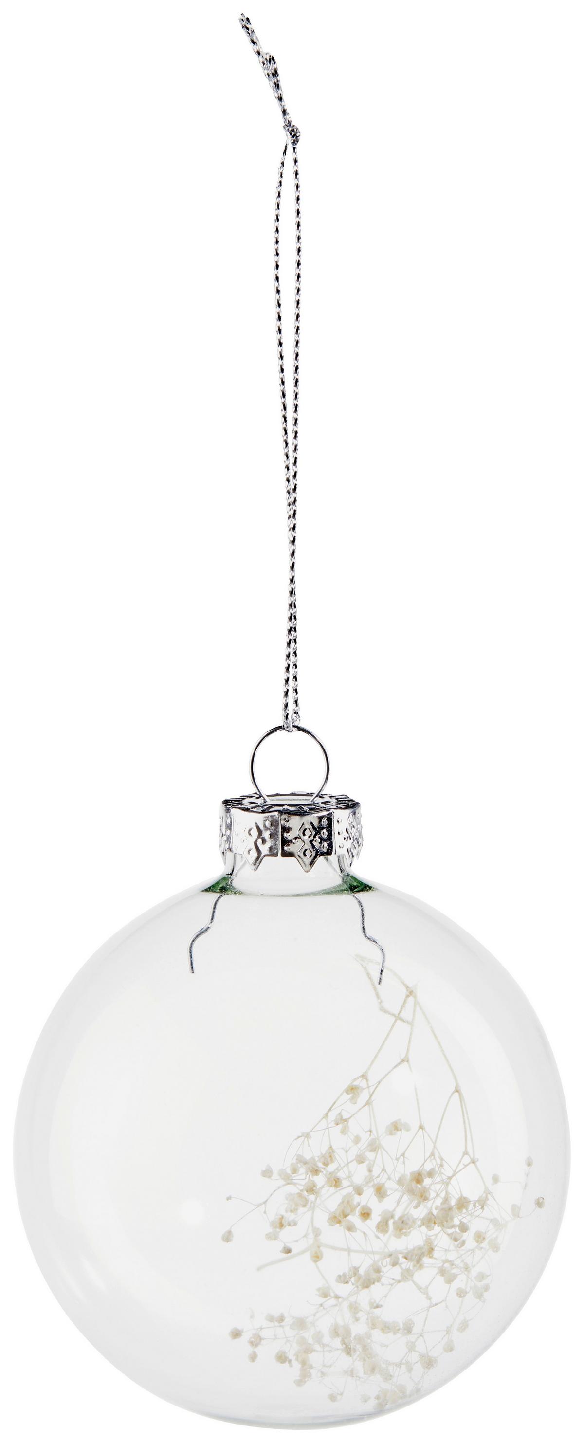 Christbaumkugel Glas Naturafraben/Transparent - Transparent/Naturfarben, MODERN, Glas (8cm)