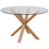 Esstisch Rund Heaven 119x75,5 Cm - Klar/Eichefarben, Trend, Glas/Metall (119/75,5cm) - MID.YOU