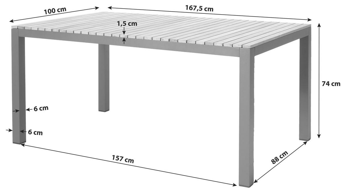 Gartentischgruppe Mood Extreme - Anthrazit/Schwarz, Natur, Holz/Kunststoff (56,5/84/62cm) - Gardenson