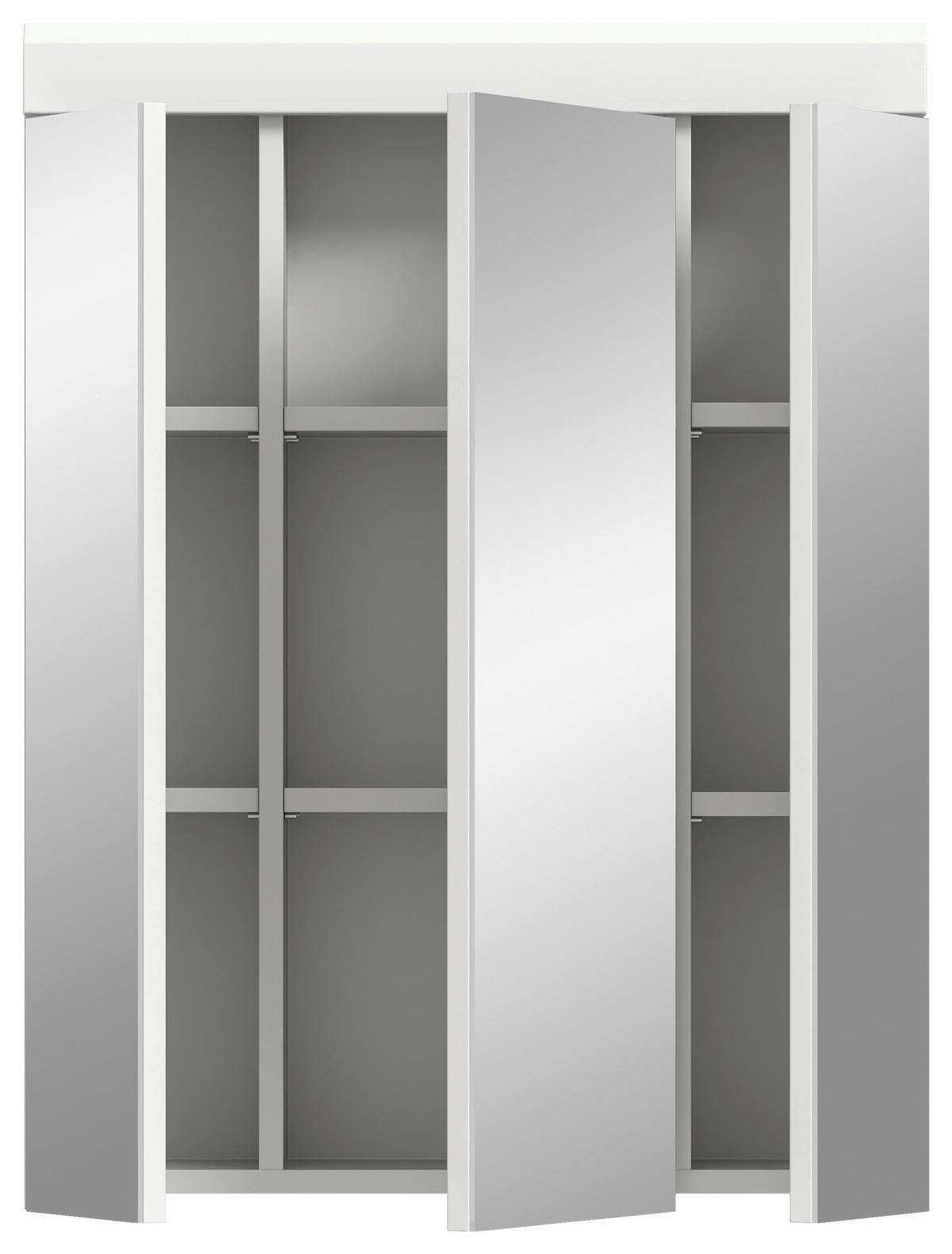 Spiegelschrank Scout Weiß Hg B: 60 Cm - Weiß Hochglanz, MODERN, Glas/Holzwerkstoff (60/79/18cm) - MID.YOU
