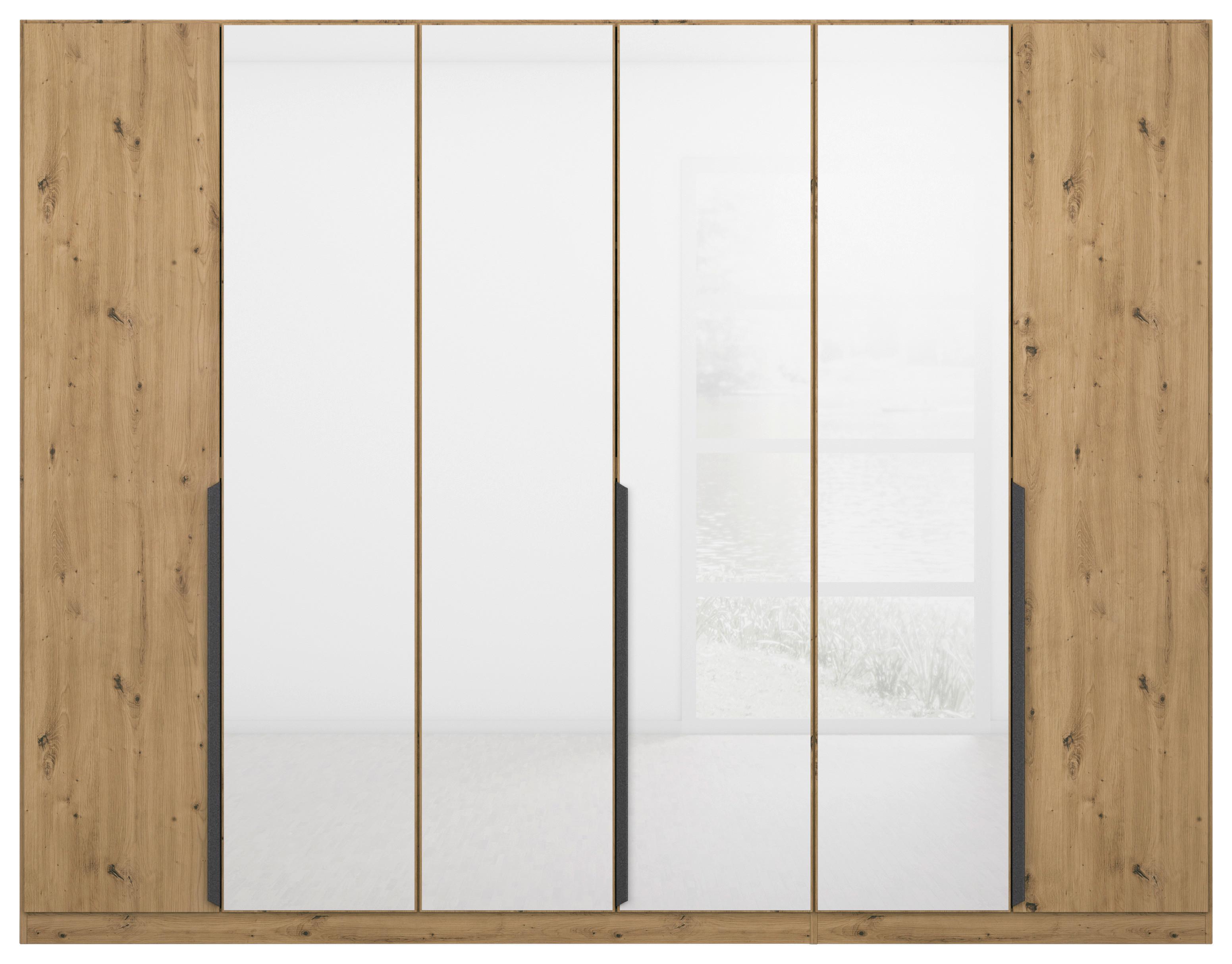 Drehtürenschrank Artemis 271 Cm Weiß/eiche Dekor - Eiche Artisan/Weiß, MODERN, Glas/Holzwerkstoff (271/210/54cm) - Rauch Möbel