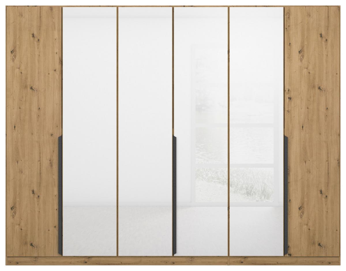 Drehtürenschrank Artemis 271 Cm Weiß/eiche Dekor - Eiche Artisan/Weiß, MODERN, Glas/Holzwerkstoff (271/210/54cm) - Rauch Möbel