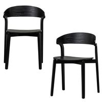 STUHL-SET Cras Schwarz B: 52cm - Schwarz, Design, Holz (52/75/49cm) - Livetastic