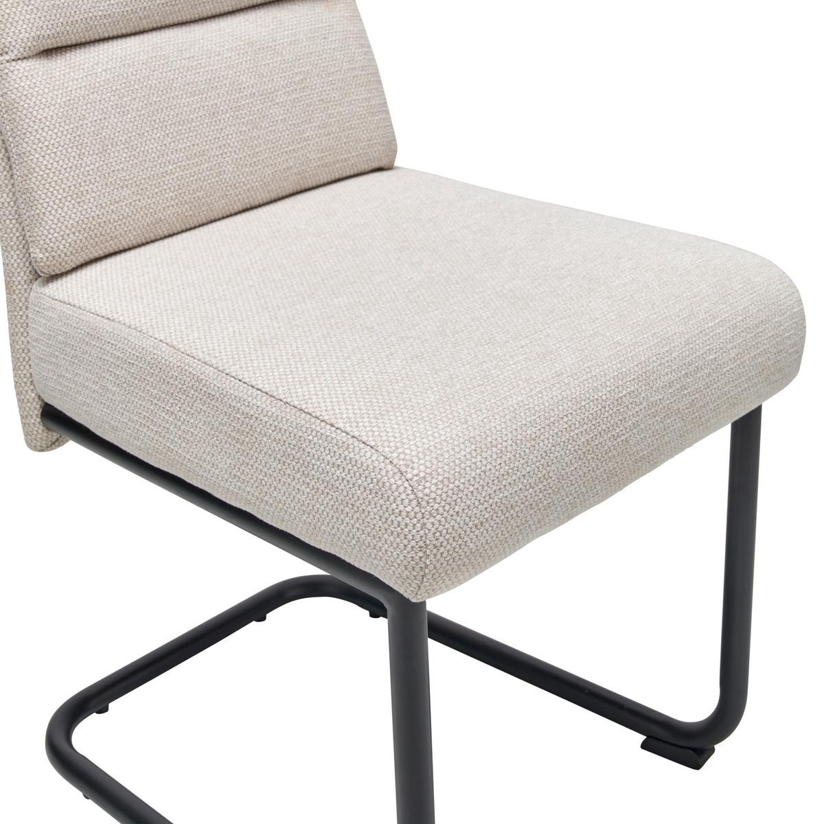 Schwingstuhl Hilal - Beige/Schwarz, LIFESTYLE, Holz/Textil (45/94/62cm) - MID.YOU