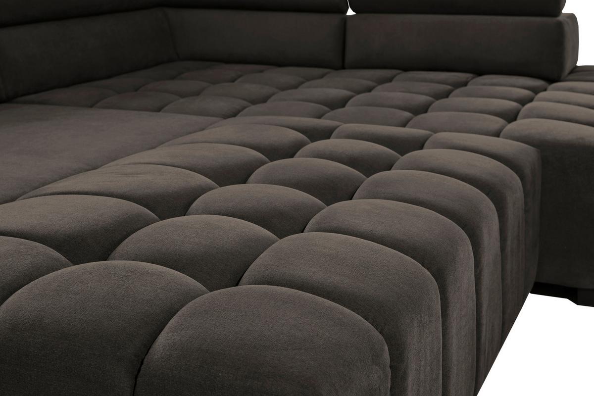 Eckschlafsofa Elias Neu Braun S: 307 Cm - Schwarz/Braun, Design, Textil (307/201cm) - Livetastic