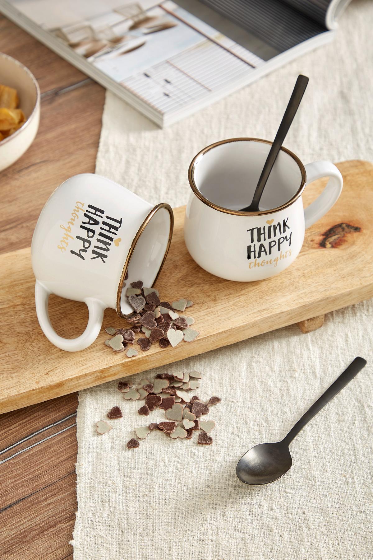 Kaffeebecher Steinzeug 210 ml Weiß Ellen - Multicolor/Weiß, Basics, Keramik (8/7cm) - Luca Bessoni