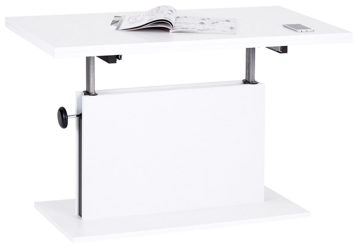 Couchtisch Höhenverstellbar + Ausziehbar Sonata, Weiß - Schwarz/Weiß, ROMANTIK / LANDHAUS, Holzwerkstoff (55-110/110/57-73cm) - MID.YOU