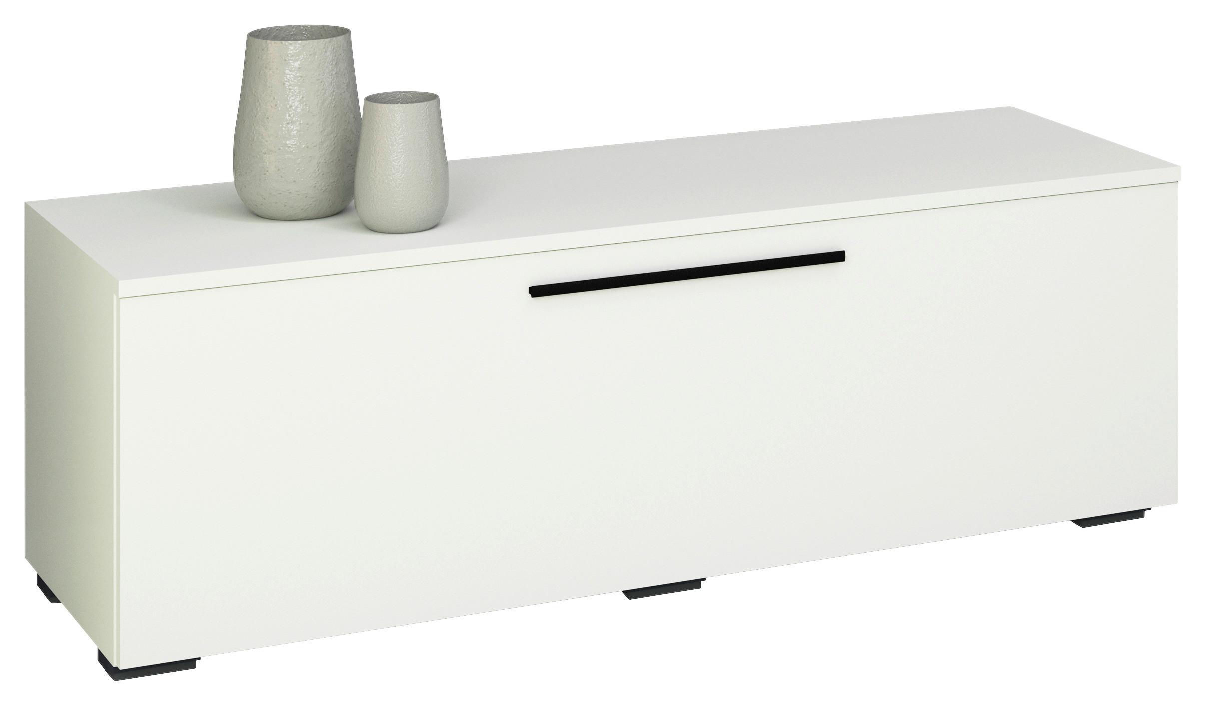 Nízka komoda Arila š: 115cm, biela - čierna/biela, Modern, kompozitné drevo/plast (115/39/40cm) - MID.YOU