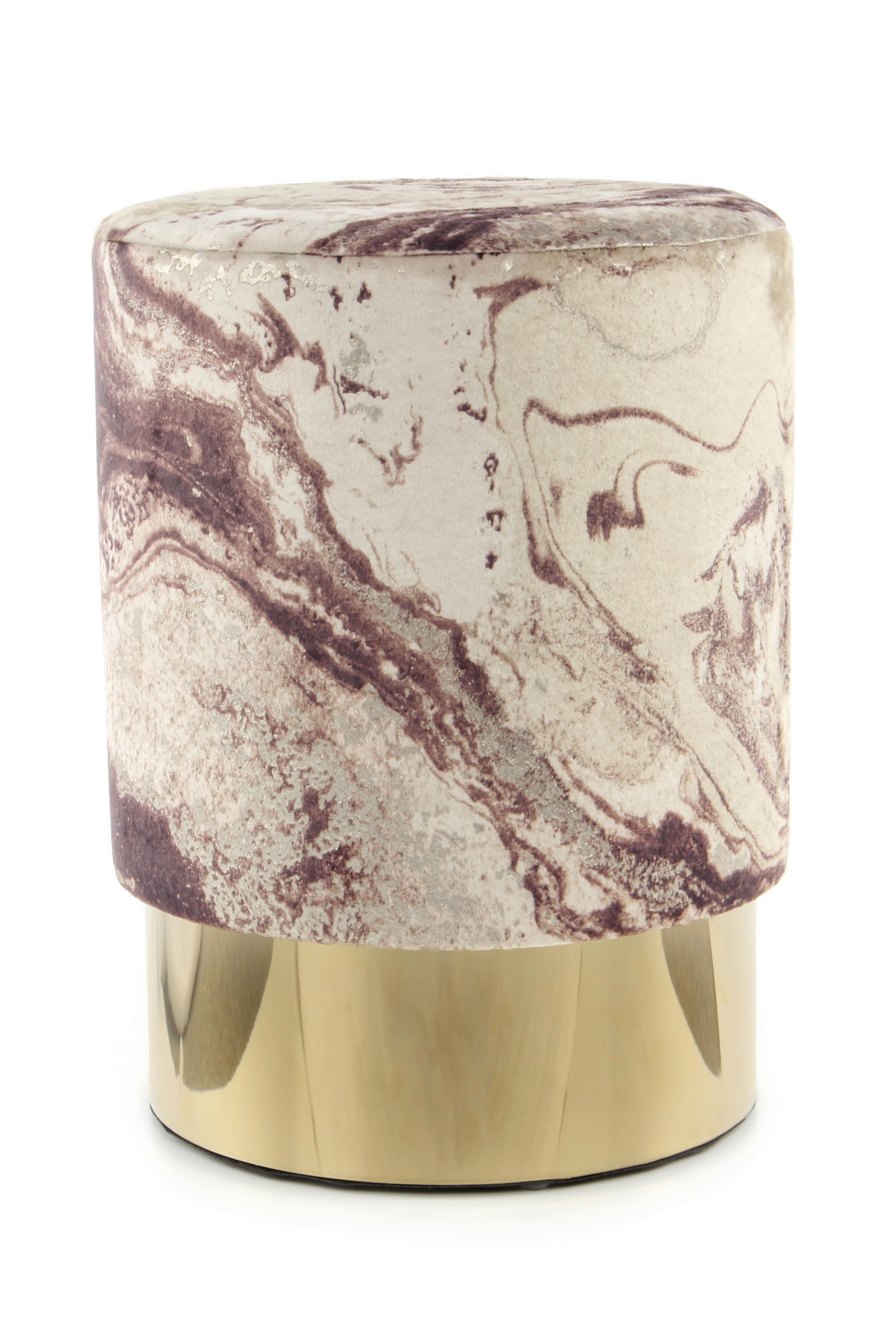 Hocker Gipsy, Bronzefarben B: 35 Cm - Goldfarben/Bronzefarben, Design, Textil (35/46/35cm) - Kayoom