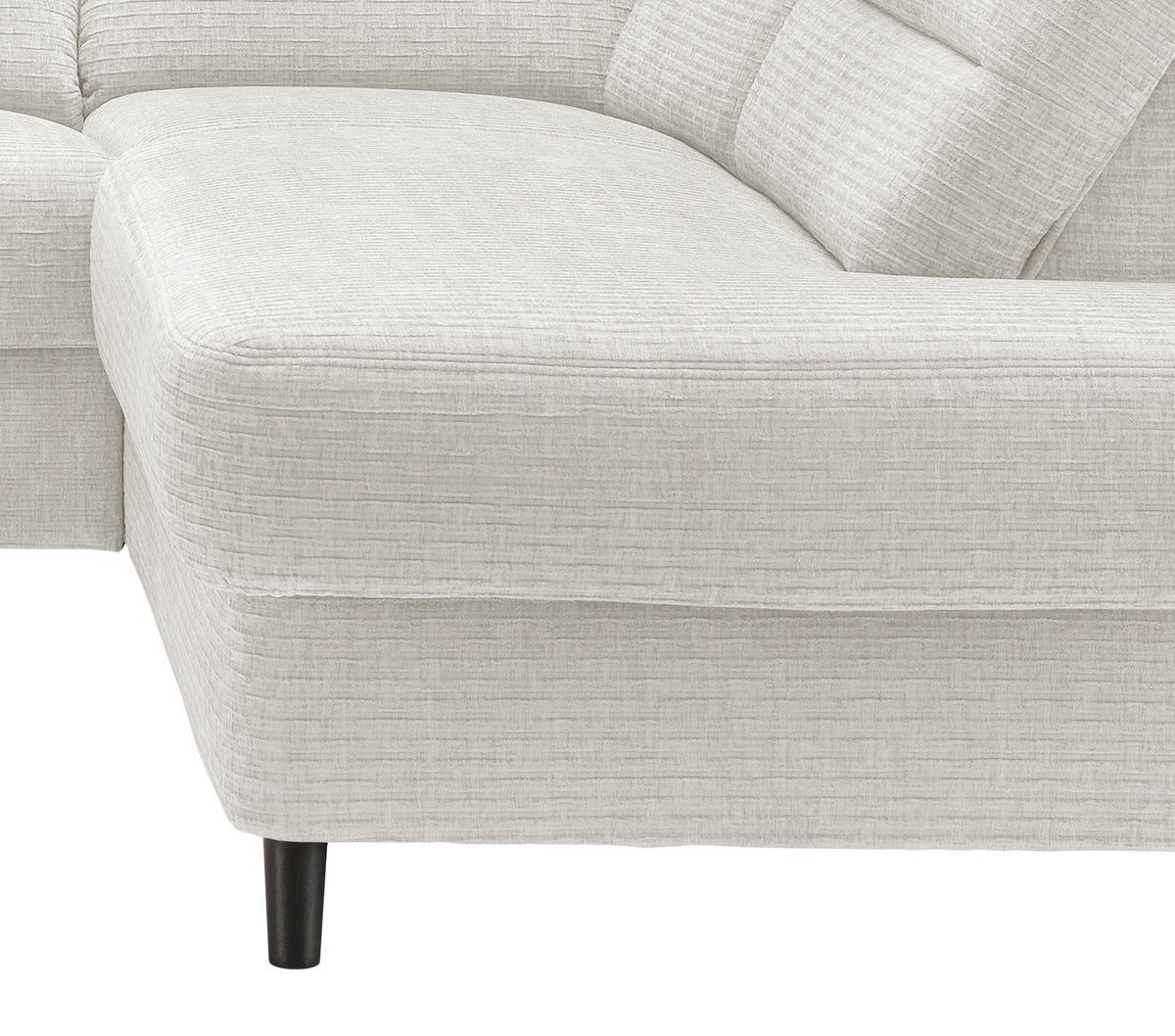 Ecksofa Cavoli Creme Relaxfunktion S: 266x190 Cm - Creme/Schwarz, MODERN, Textil (266/190cm) - Livetastic