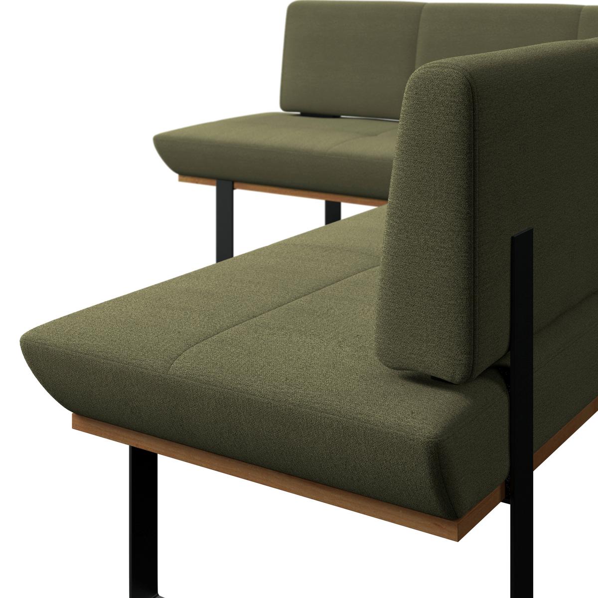 Eckbank Tristan Webstoff grün, S:175x225cm - Schwarz/Grün, MODERN, Holz/Textil (175/225cm) - James Wood