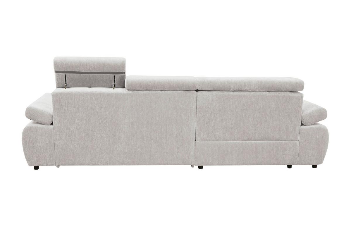 Rohová sedačka VEGAS, levá, světle šedá žinylka - černá/světle šedá, Design, dřevo/textil (173/294cm)