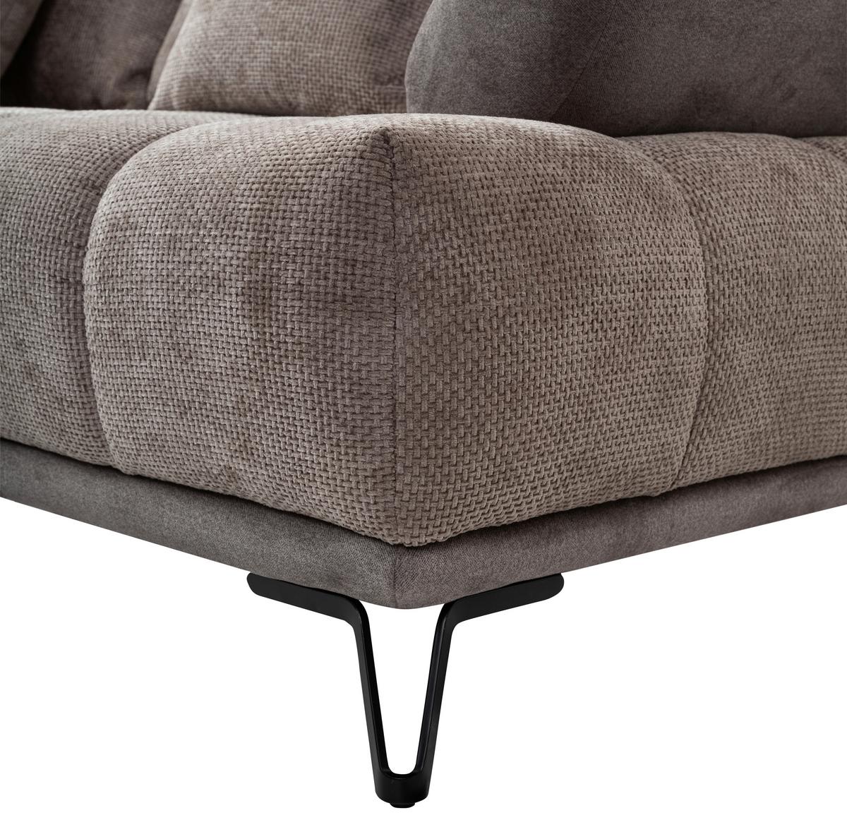 ECKSOFA LARGO N Taupe S: 184x262 cm - Taupe/Schwarz, MODERN, Textil (184/262cm) - MID.YOU