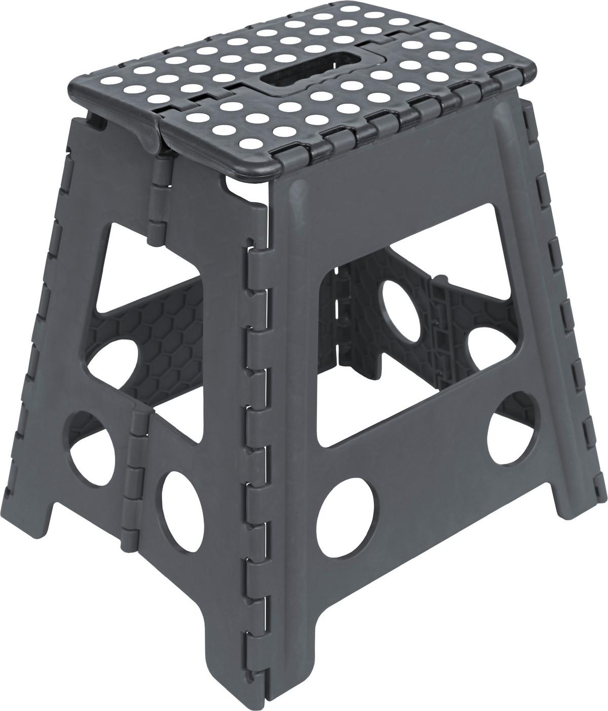 Tritthocker One Step XL Bis 120 Kg Anthrazit Klappbar - Anthrazit, Basics, Kunststoff (39,5/30/31cm)