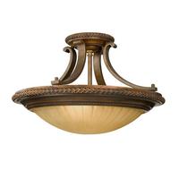 Deckenleuchte Fe-Kelham-Hall-Sf - Goldfarben/Bronzefarben, Natur, Glas/Metall (45.7/29.2cm) - Elstead Lighting