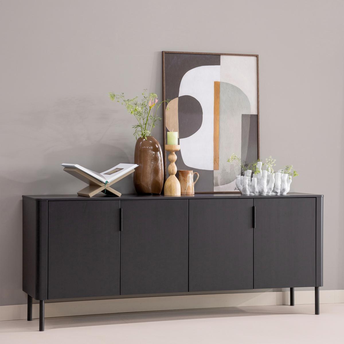 Sideboard Gunnar Schwarz B: 201 Cm - Schwarz, Design, Holz (201/85/44cm) - Livetastic