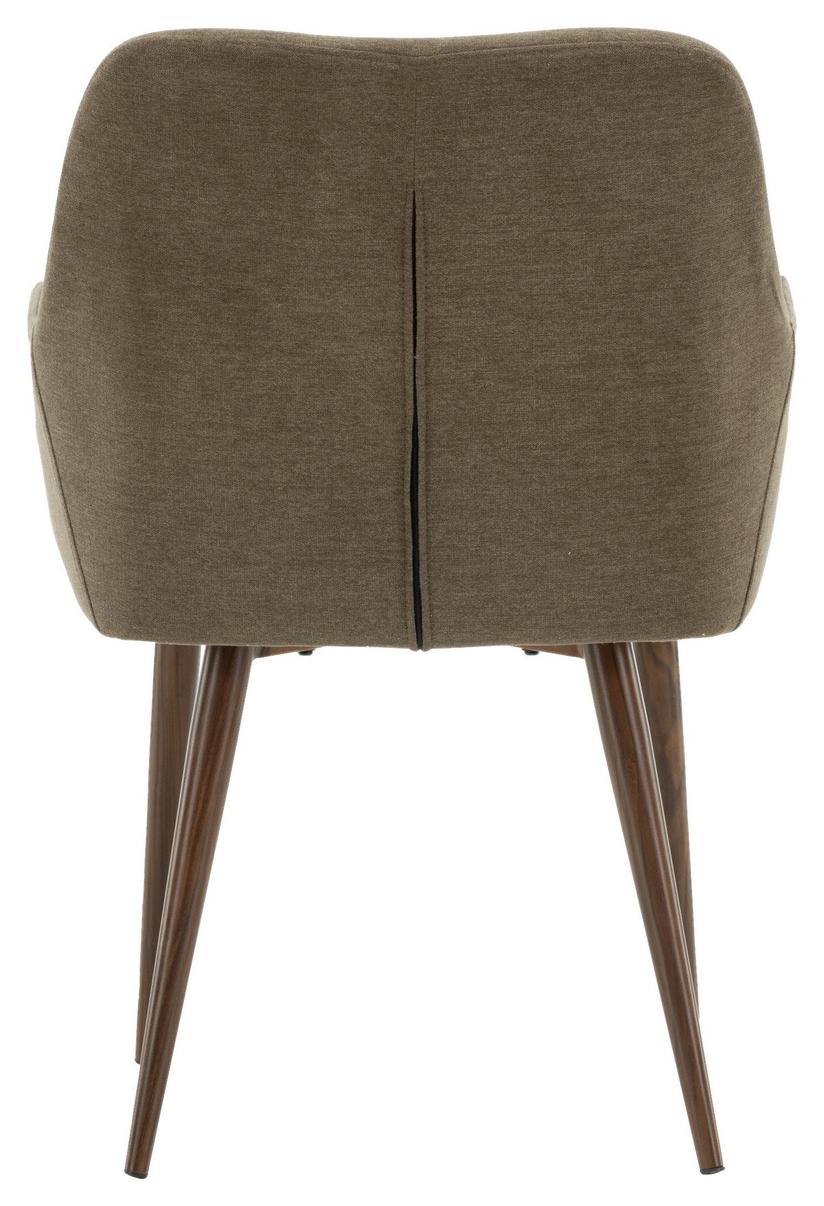 Stuhl-Set Tomorrow - Dunkelgrau/Braun, Design, Textil/Metall (60/90/62cm) - Livetastic