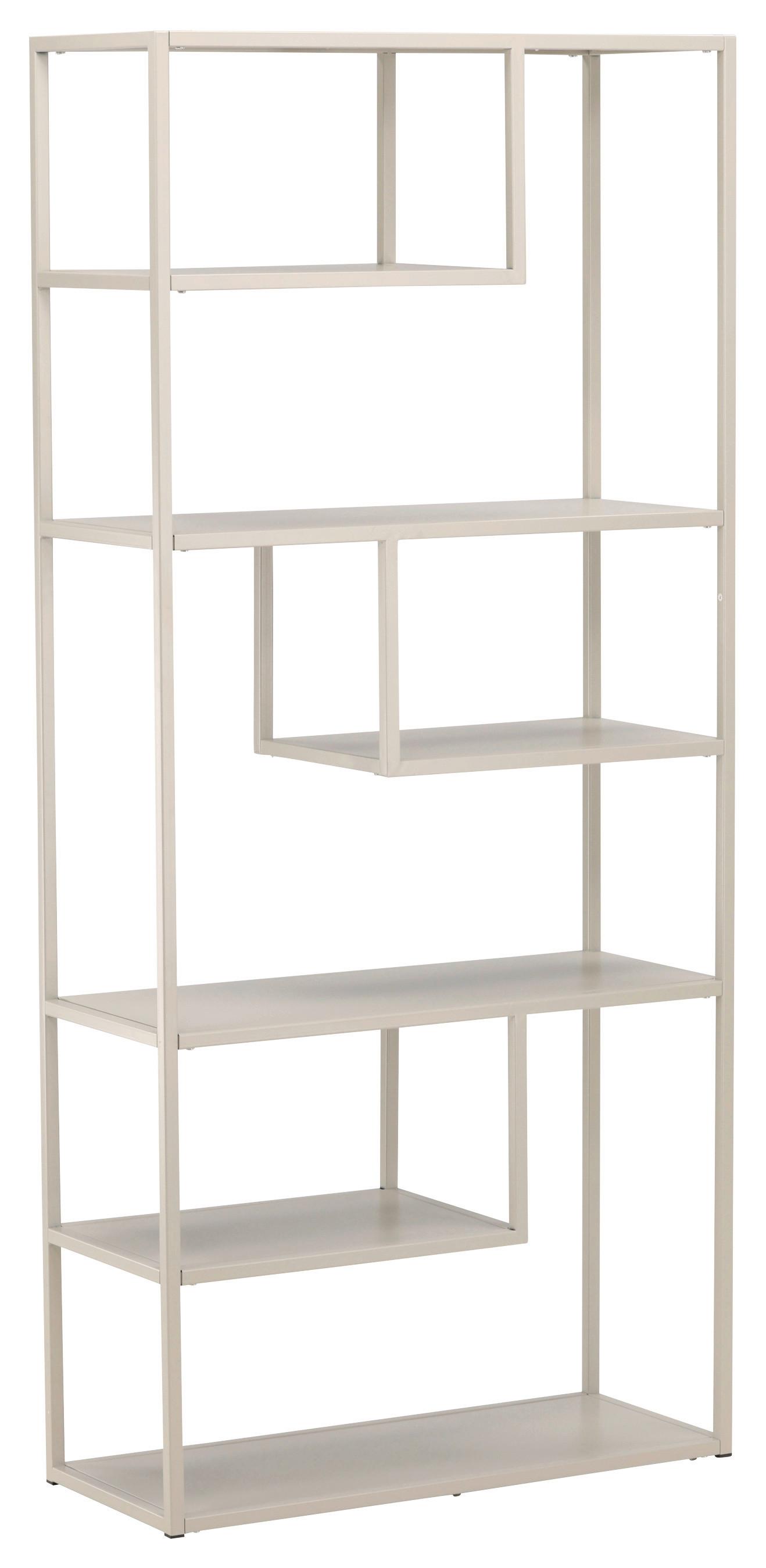 Bücherwand Staal - Beige, Design, Metall (85/188/35cm) - Livetastic