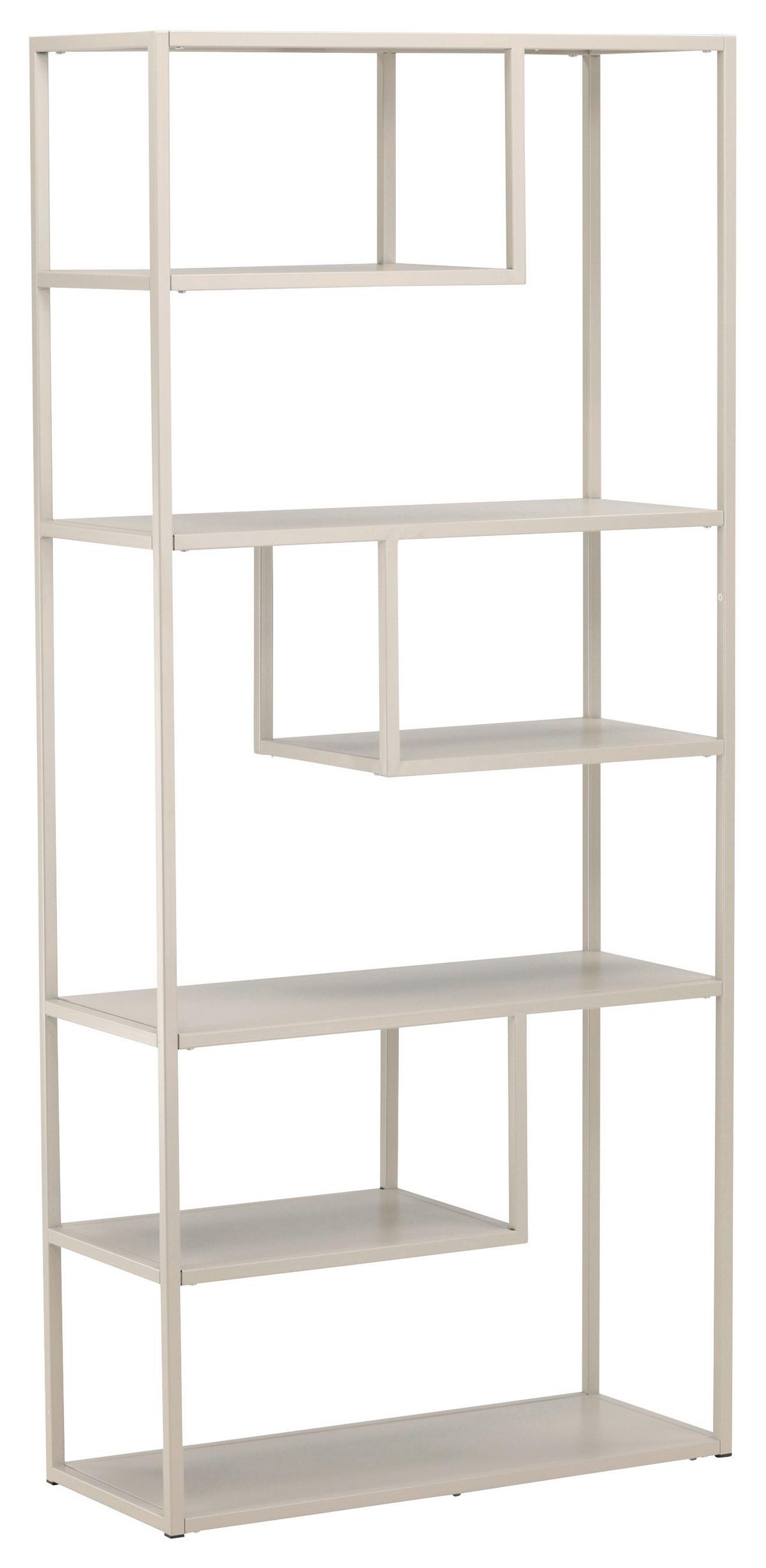 Bücherwand Staal - Beige, Design, Metall (85/188/35cm) - Livetastic