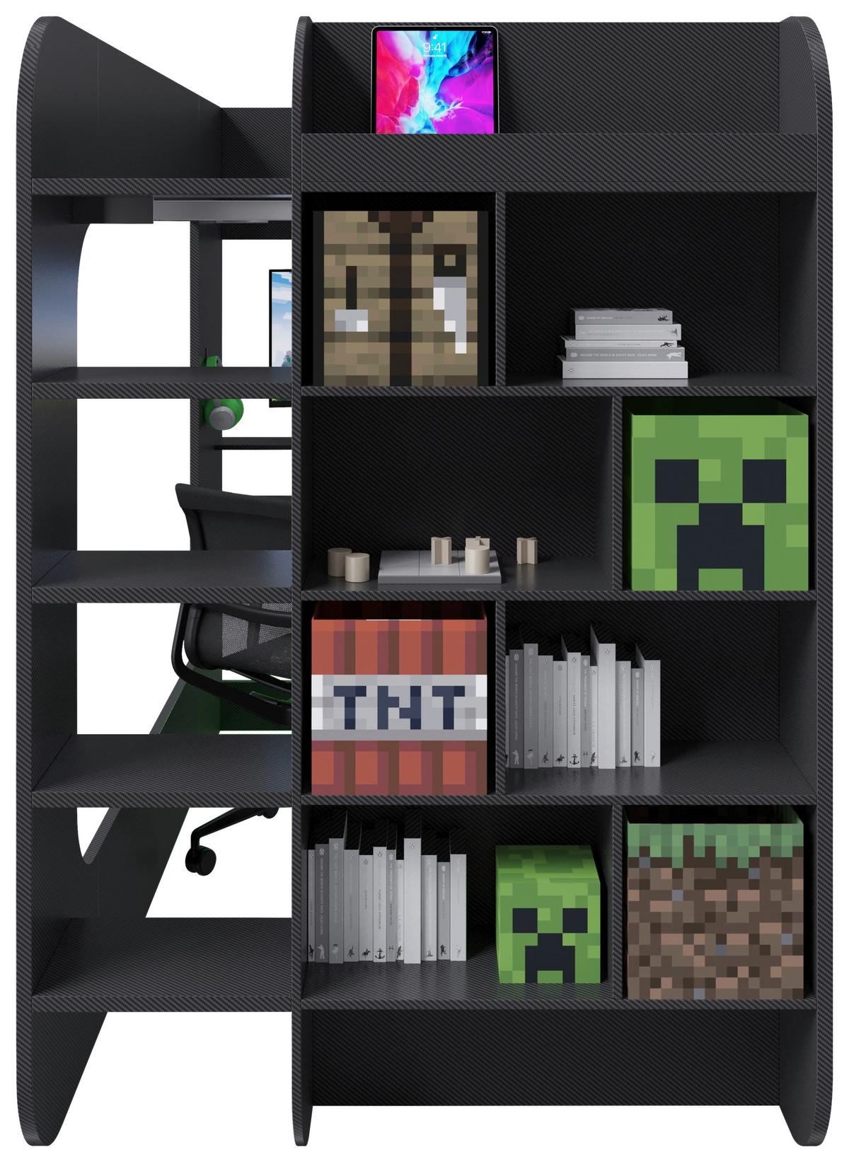Hochbett Minecraft - Schwarz, MODERN, Holz/Holzwerkstoff (120/200cm) - Minecraft